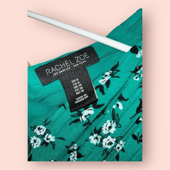 Rachel Zoe Floral Sleeveless Dress Size 6‎ Green - Picture 5 of 5